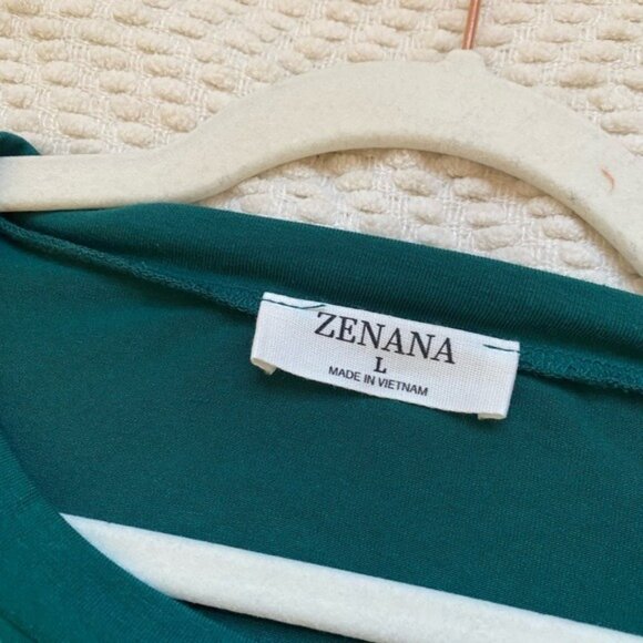 Women's Zenana Dark Teal Long Sleeve Loose Fit Tunic Top Size L - Picture 7 of 9